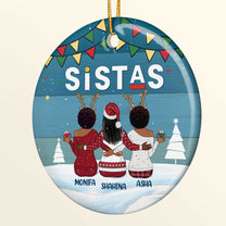 Sistas Soul Sisters - Personalized Ceramic Ornament - Christmas Gift For Sister