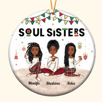 Sistas Forever - Personalized Ceramic Ornament - Christmas Gift For Sistas, Soul Sisters, Besties, Black Girls