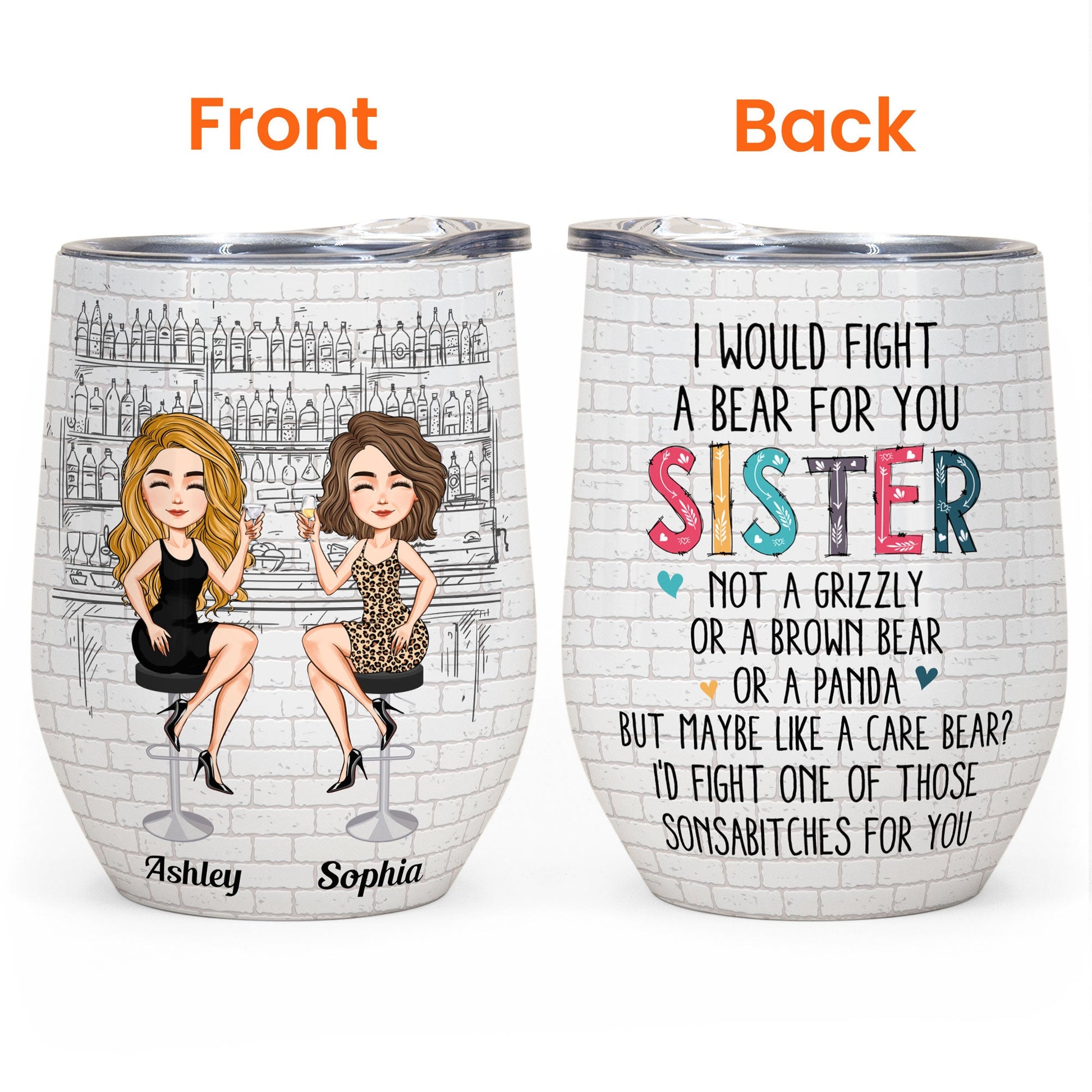 Best Friends Fight For You Tumbler Personalized, Christmas Gifts