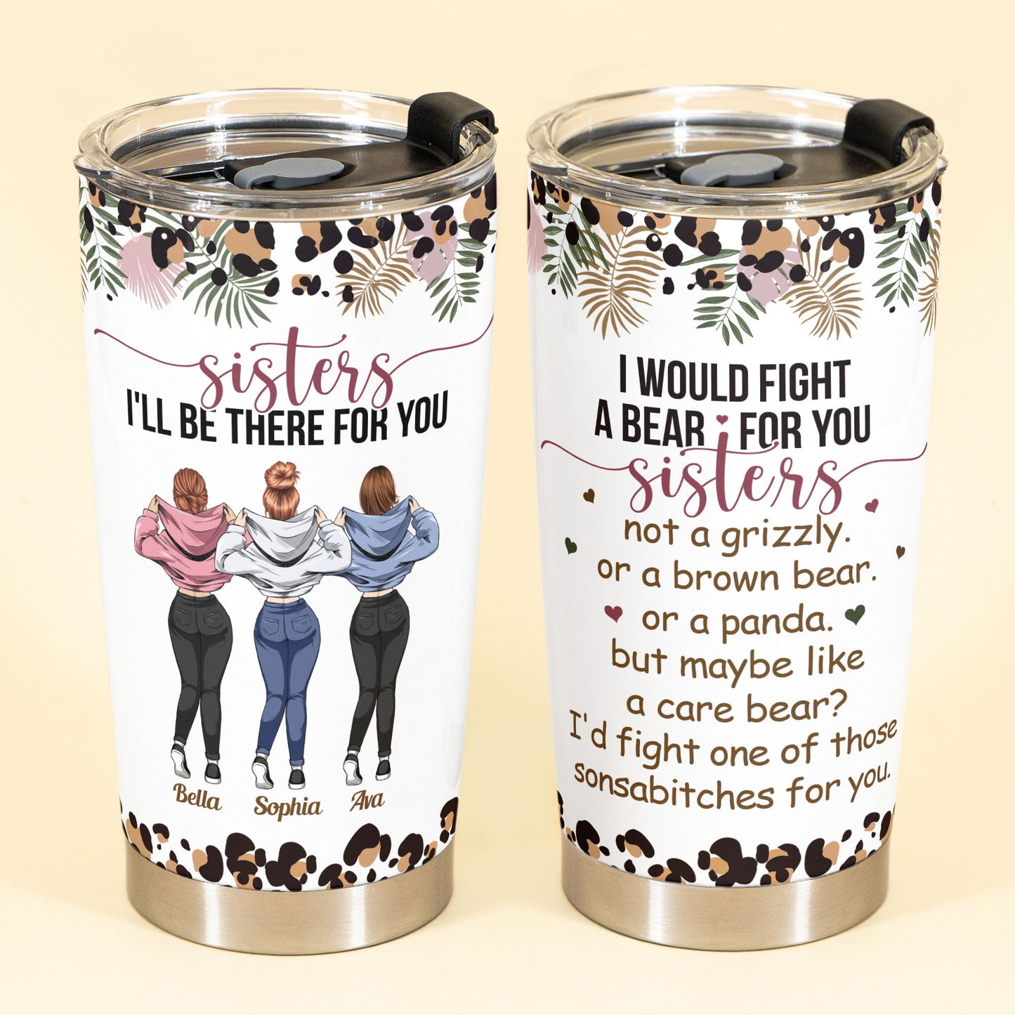 Big Sis Lil Sis I'll Be There For You - Personalized Tumbler Cup