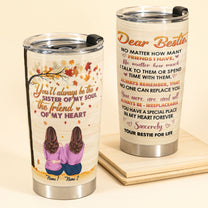 Sister Of My Soul - Personalized Tumbler Cup - Fall Season Gift For Besties - Cozy Friends Hugging