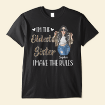 Sisters Are The Rules - Personalized Shirt - Birthday Gift For Sisters, Sistas - Leopard Jacket Girls