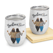 Sisters - Besties Forever - Personalized Wine Tumbler - Birthday, Loving Gift For Sisters, Sistas, Besties, Soul Sisters