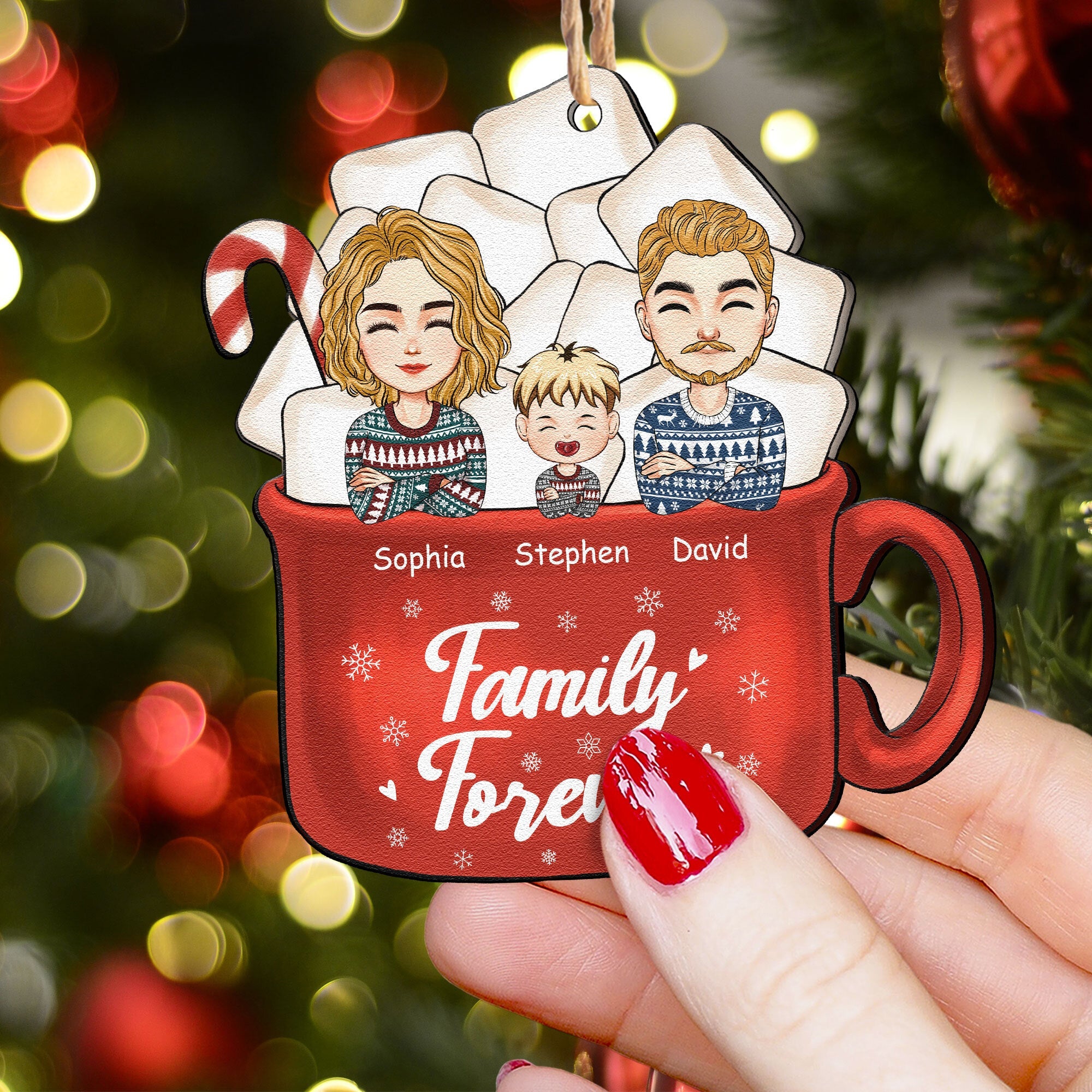 Sisters - Family Forever - Personalized Custom Shaped Wooden Ornament - Christmas, New Year Gift For Family, Sisters, Brothers, Siblings