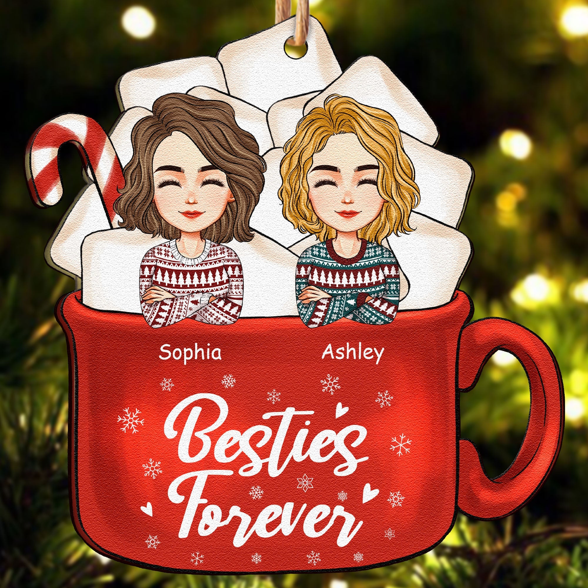 Sisters - Family Forever - Personalized Custom Shaped Wooden Ornament - Christmas, New Year Gift For Family, Sisters, Brothers, Siblings