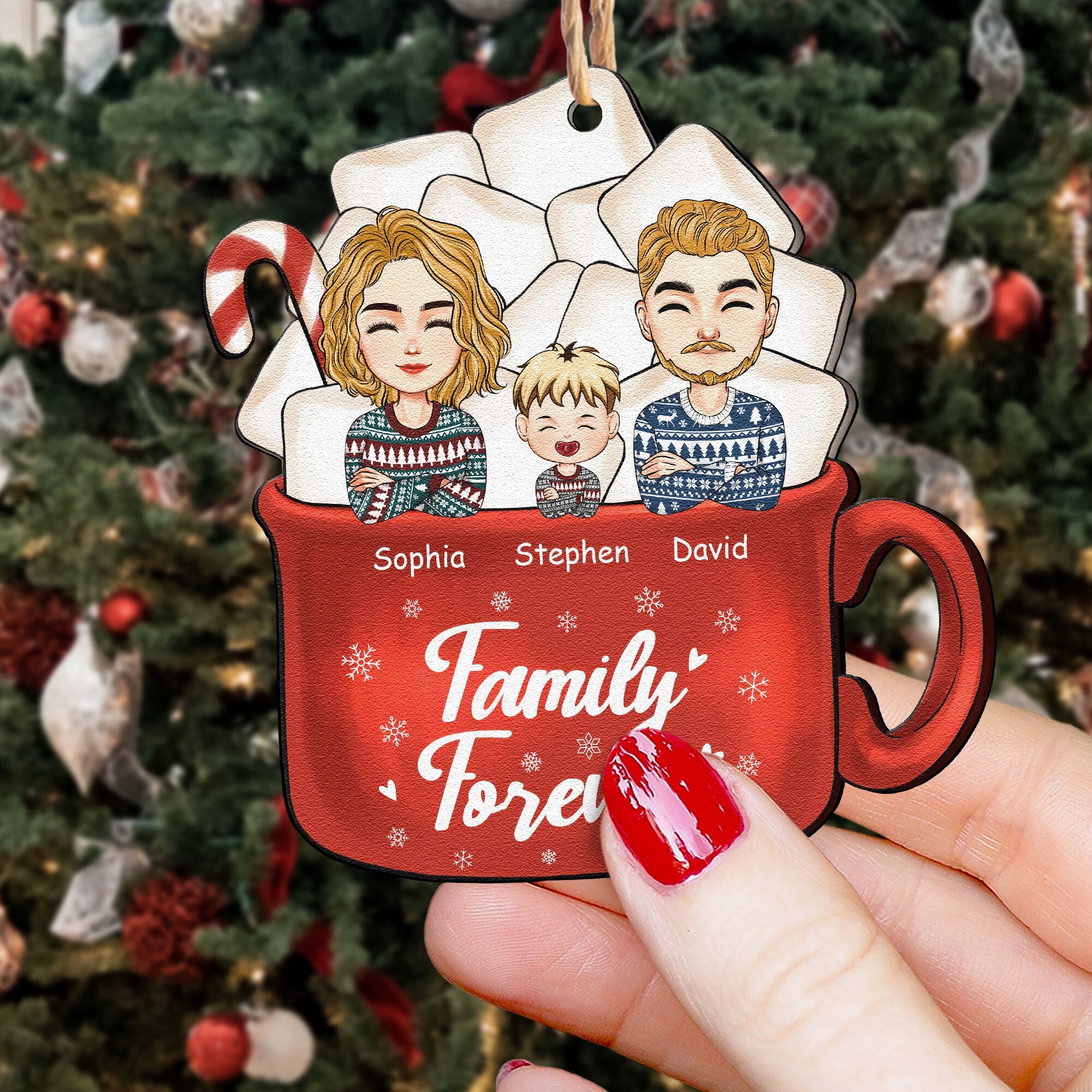 Sisters - Family Forever - Personalized Custom Shaped Wooden Ornament - Christmas, New Year Gift For Family, Sisters, Brothers, Siblings