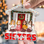 Sisters Forever Friends Red Christmas - Personalized Acrylic Ornament