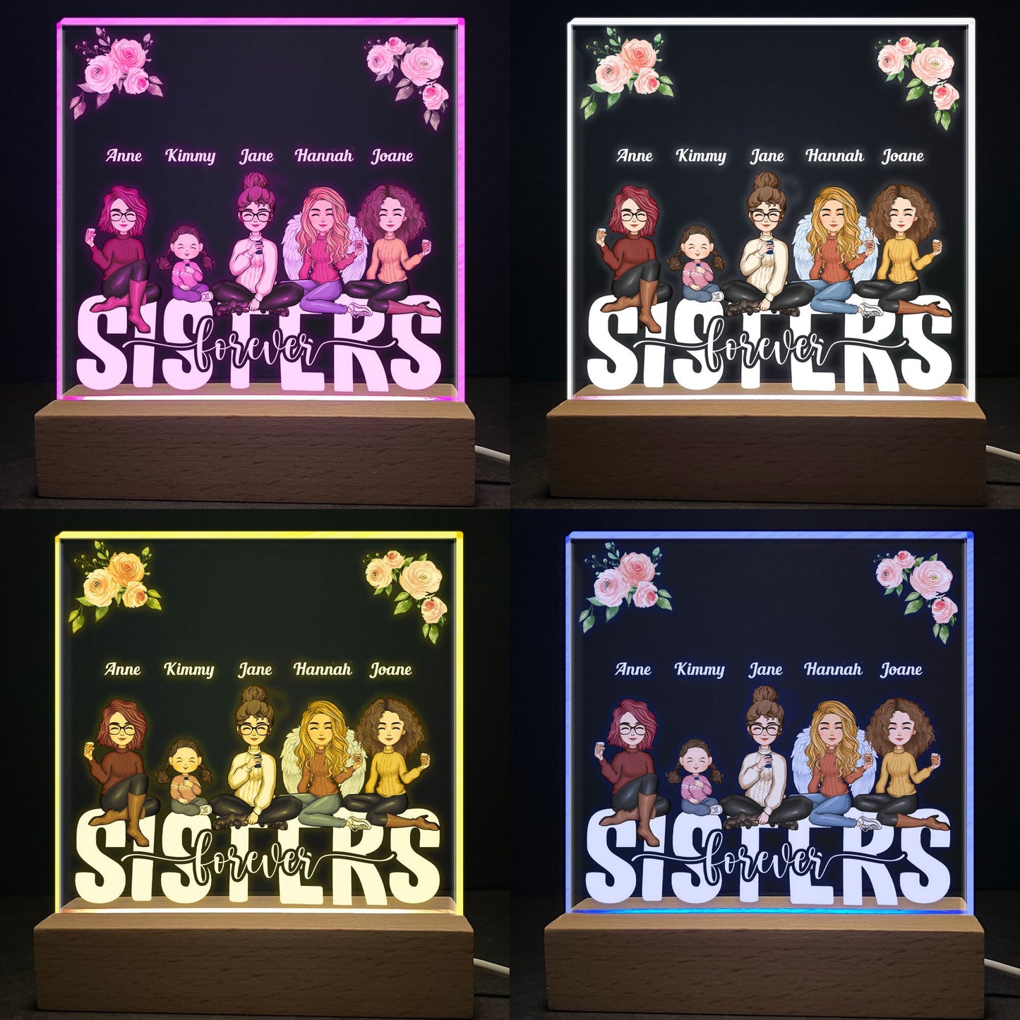 Sisters Forever - Personalized LED Light