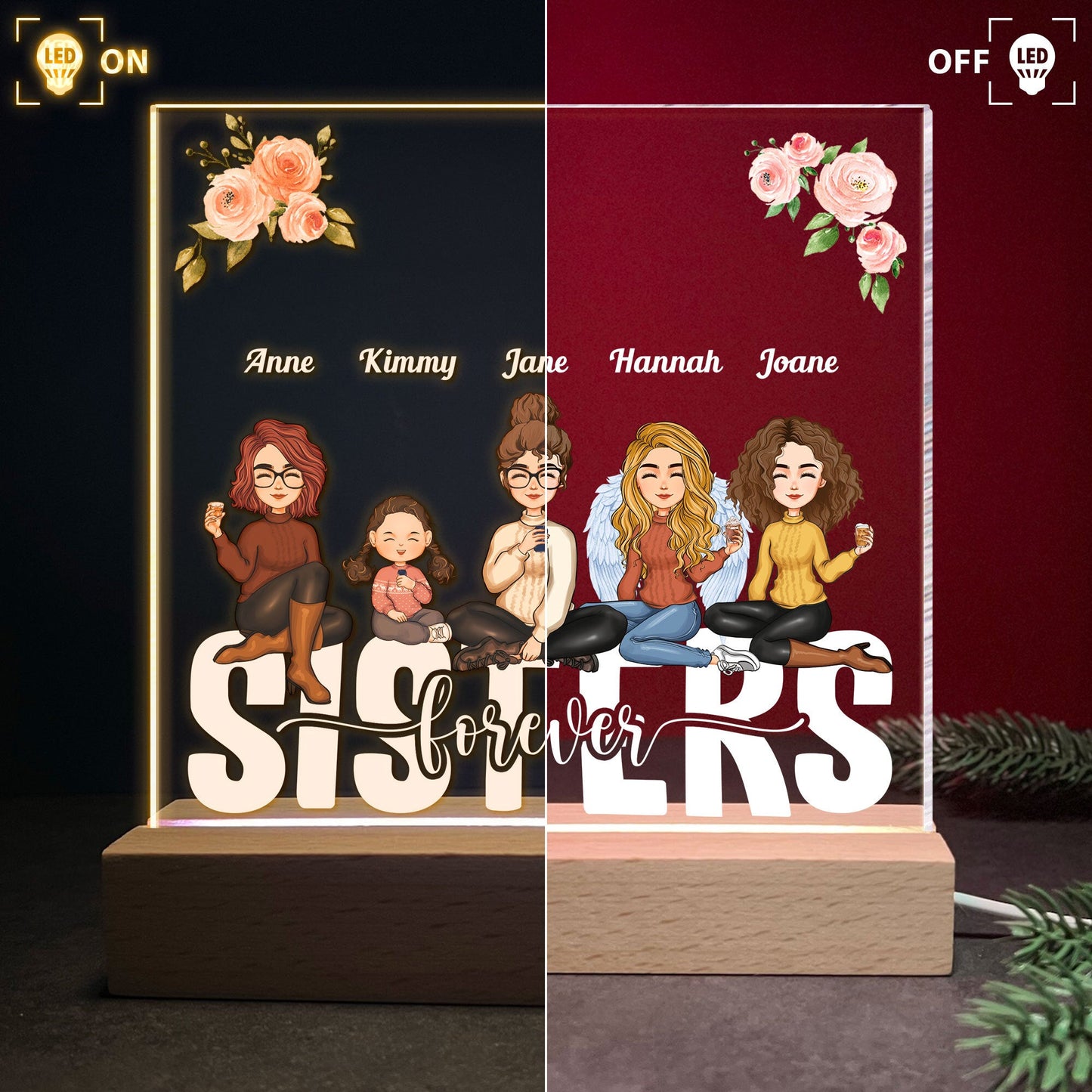 Sisters Forever - Personalized LED Light