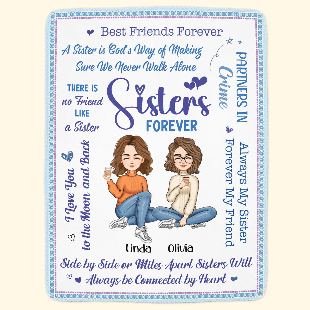 Sisters Forever - Personalized Sister Blanket