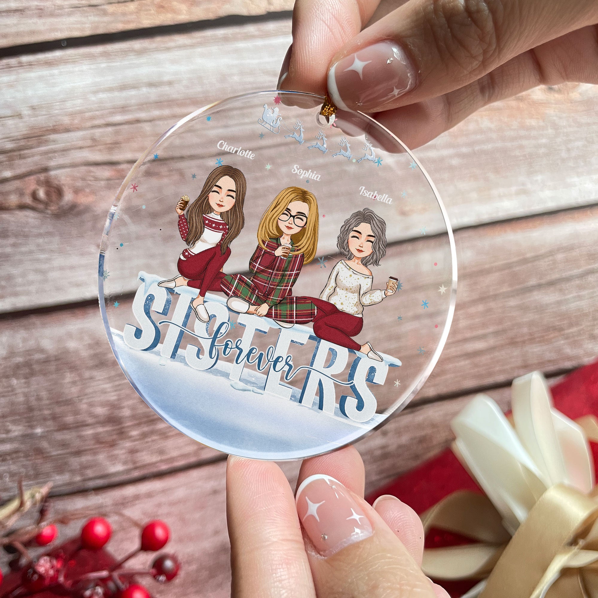 Sisters Forever - Personalized Sister Ornament