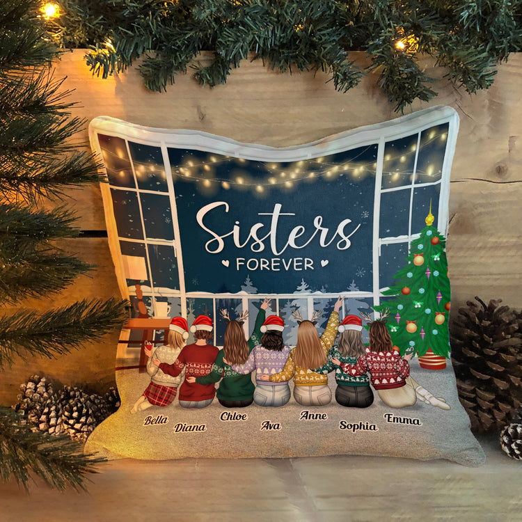 Sisters Forever - Personalized Pillow - Christmas Gift For Sisters, Besties, Friends, Family