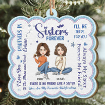 Sisters Forever - Personalized Wooden Ornament