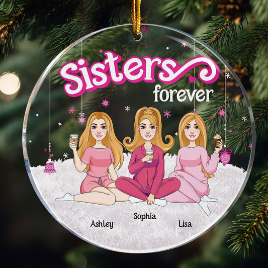 Sisters Forever - Pink Version - Personalized Acrylic Ornament