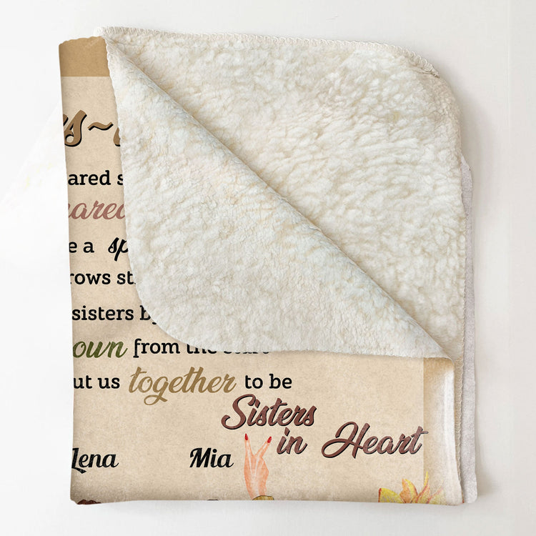 Sisters In Heart - Personalized Blanket - Birthday, Friendship Day Gift For Besties, Friends, Soul Sisters, Girl