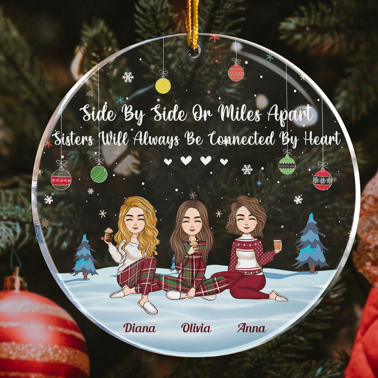 Christmas Together - Personalized Circle Acrylic Ornament – Macorner