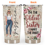 Sisters Rules - Personalized Tumbler Cup - Gift For Sisters
