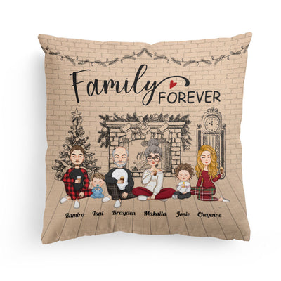 Family Forever - Sketch Version - Personalized Pillow (Insert Included)