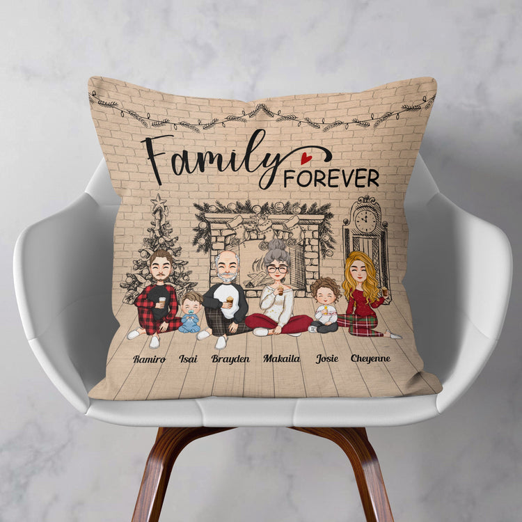 Sketch Version - Family Forever  - Personalized Pillow - Christmas, New Year Gift For Family, Sisters, Brothers, Siblings