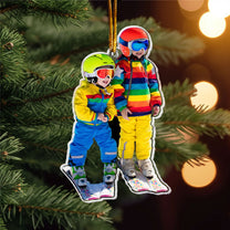 Skiing Gifts For Snow Skiers Family Friends - Personalized Acrylic Photo Ornament