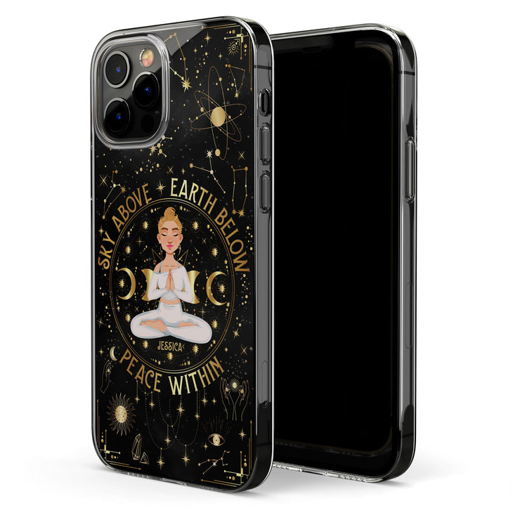 Sky Above, Earth Below, Peace Within - Personalized Clear Phone Case