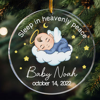 Sleep In Heavenly Peace,  Angel Baby - Personalized Circle Acrylic Ornament