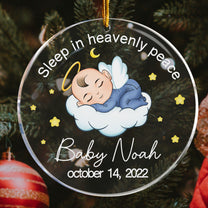 Sleep In Heavenly Peace,  Angel Baby - Personalized Circle Acrylic Ornament