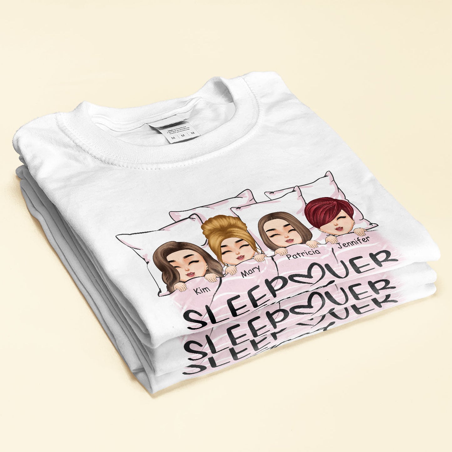 Sleepover Squad - Personalized Shirt - Birthday, Anniversary  Gift For Group Of Friends, Slumber Party