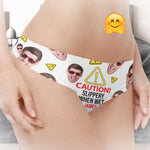 Slippery When Wet - Personalized Photo Women's Low-Waisted Brief