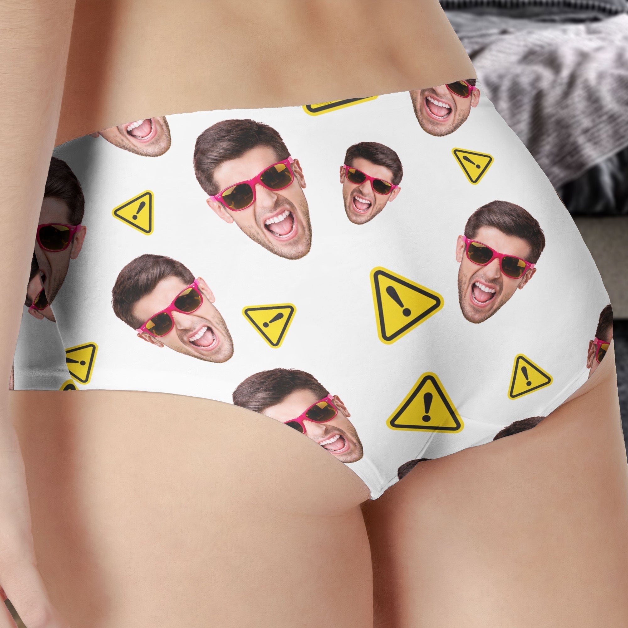 Slippery When Wet - Personalized Photo Women's Low-Waisted Brief