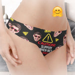 Slippery When Wet - Personalized Photo Women's Low-Waisted Brief