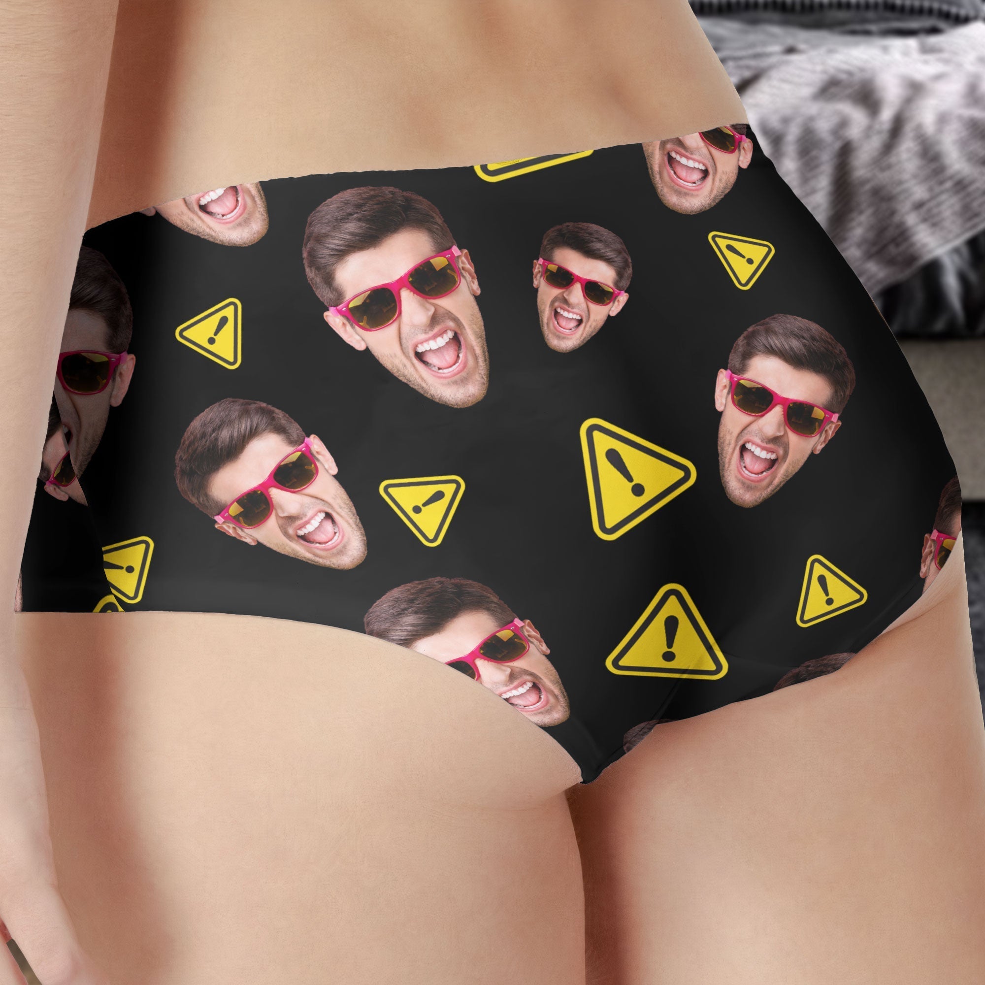 Slippery When Wet - Personalized Photo Women's Low-Waisted Brief