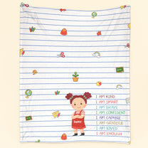 Smart Loved Brave Confident - Personalized Kid Blanket