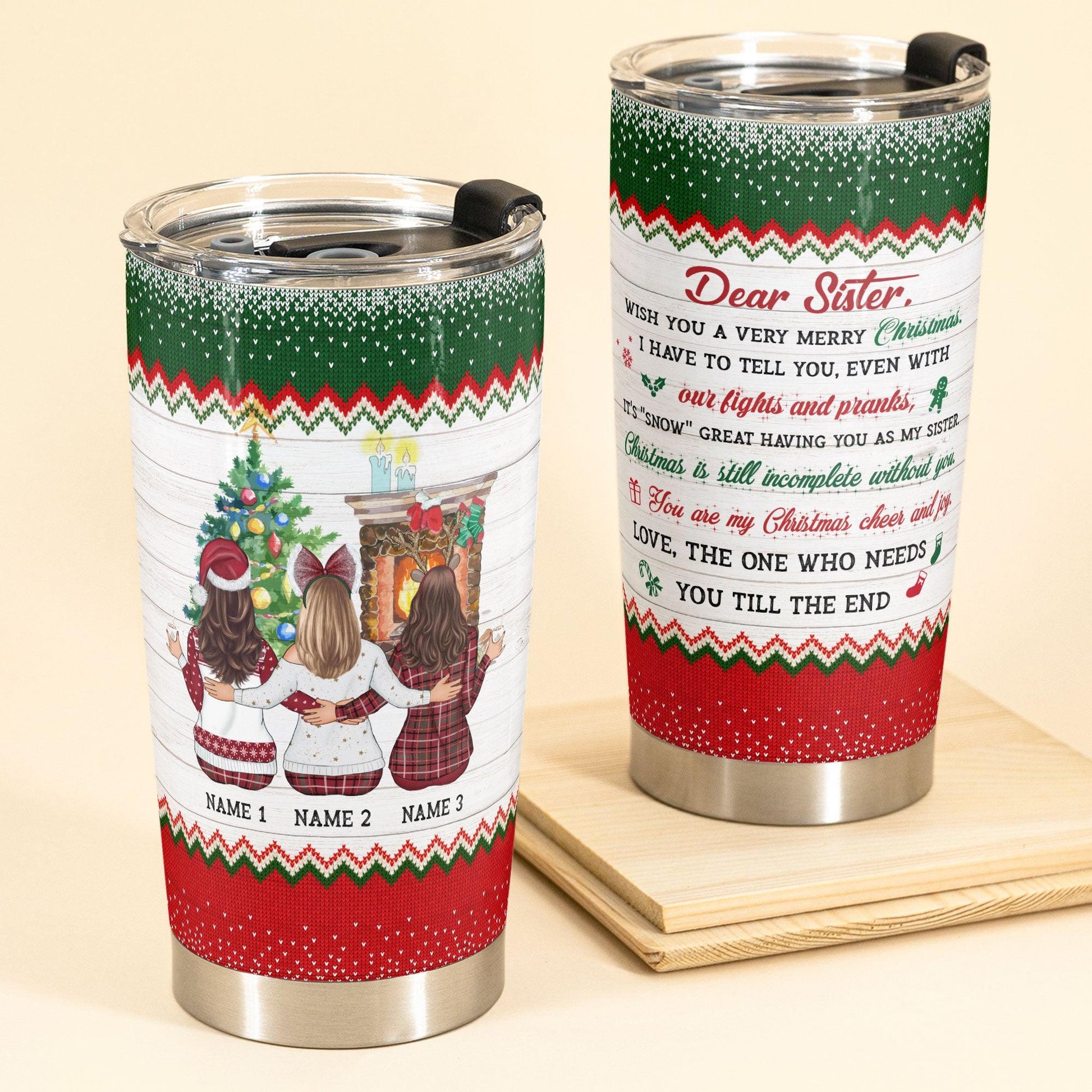 "Snow" Great Having You - Personalized Tumbler Cup - Christmas Gift For Sisters - Macorner