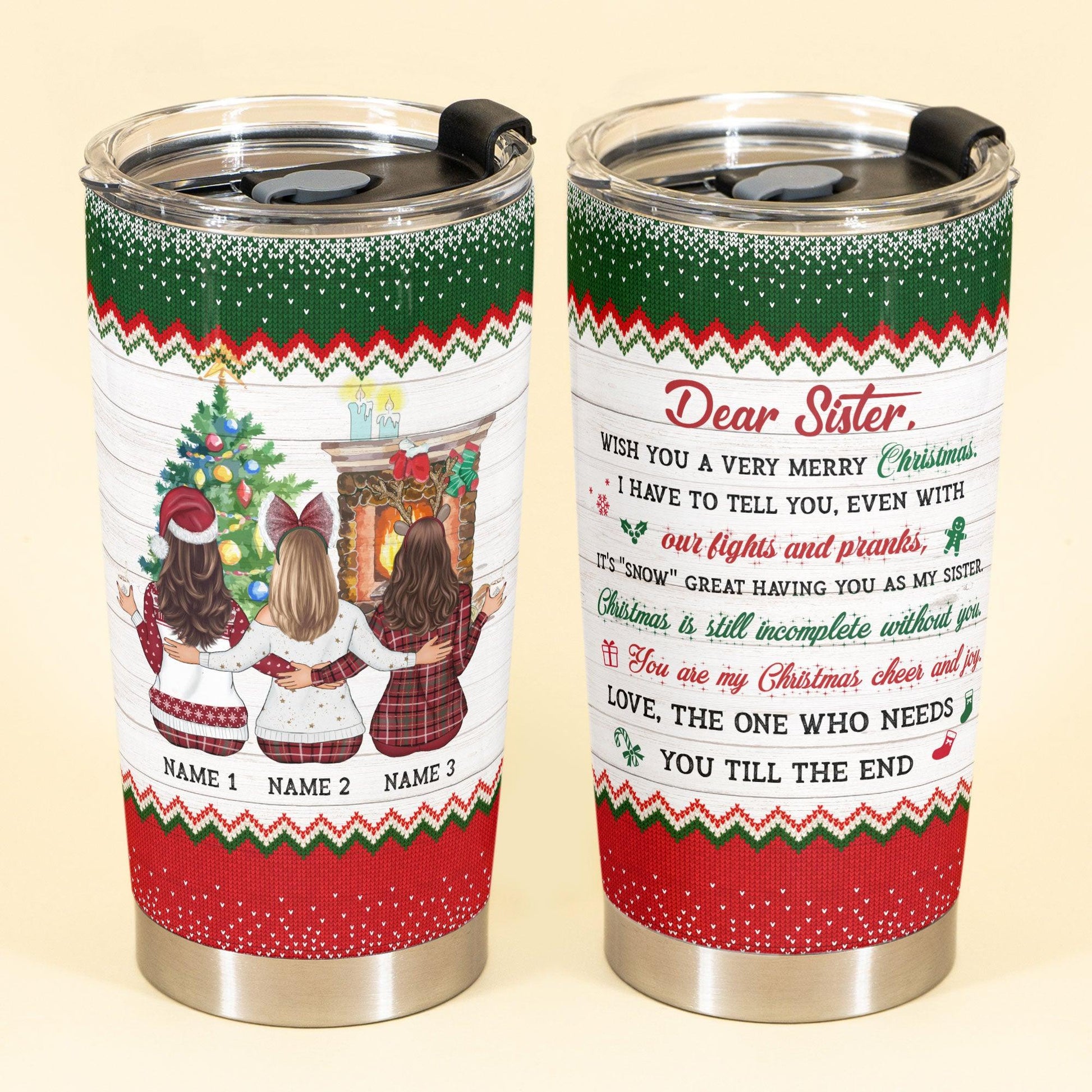 "Snow" Great Having You - Personalized Tumbler Cup - Christmas Gift For Sisters - Macorner