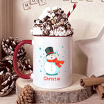 Snowman Christmas Mug Gift For Kids - Personalized Accent Mug