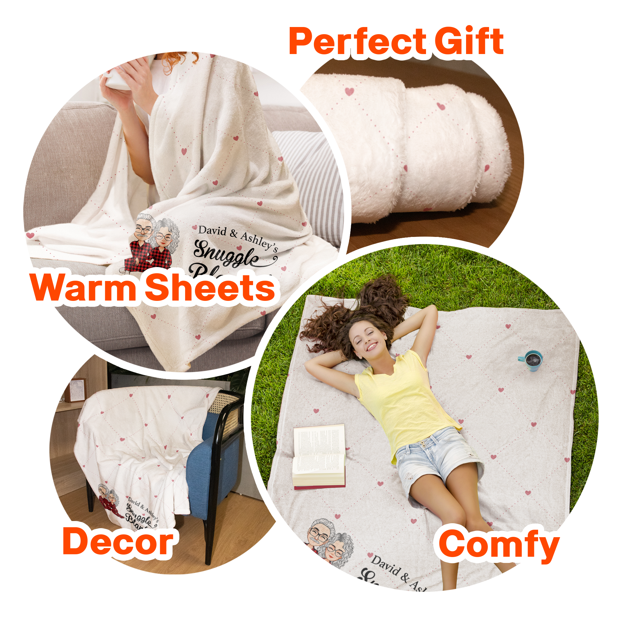 Snuggle Blanket - Personalized Blanket - Anniversary, Valentine, Christmas, New Year Gift For Husband, Wife, Lover, Boyfriend, Girlfriend