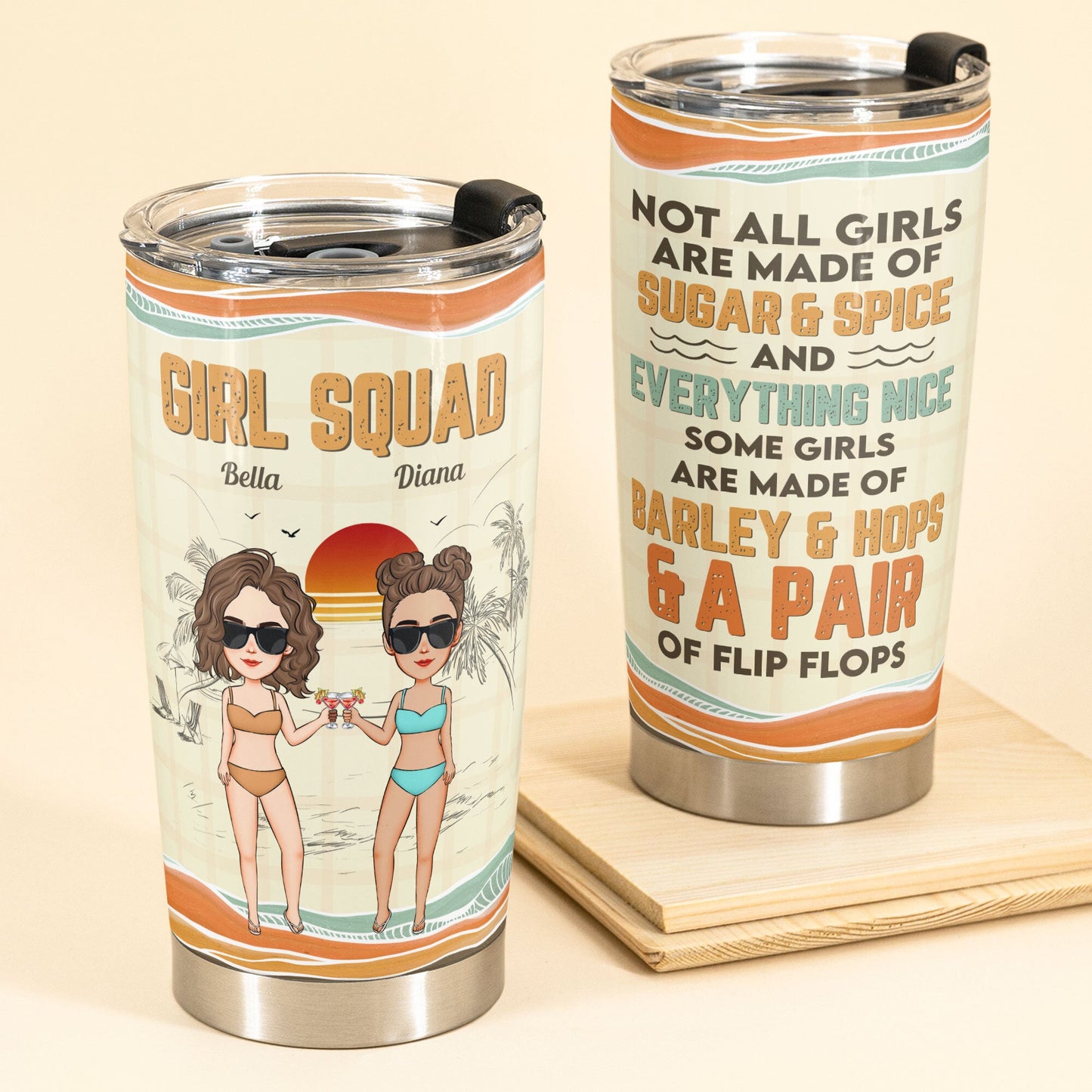 Some Girls Are Made Of Flip Flops - Personalized Tumbler Cup