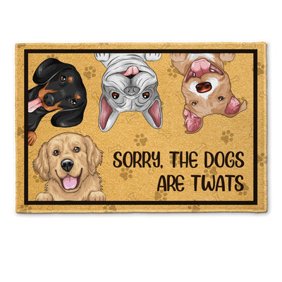 Sorry Naughty Dog Is A Twat Nob Knob - Personalized Doormat