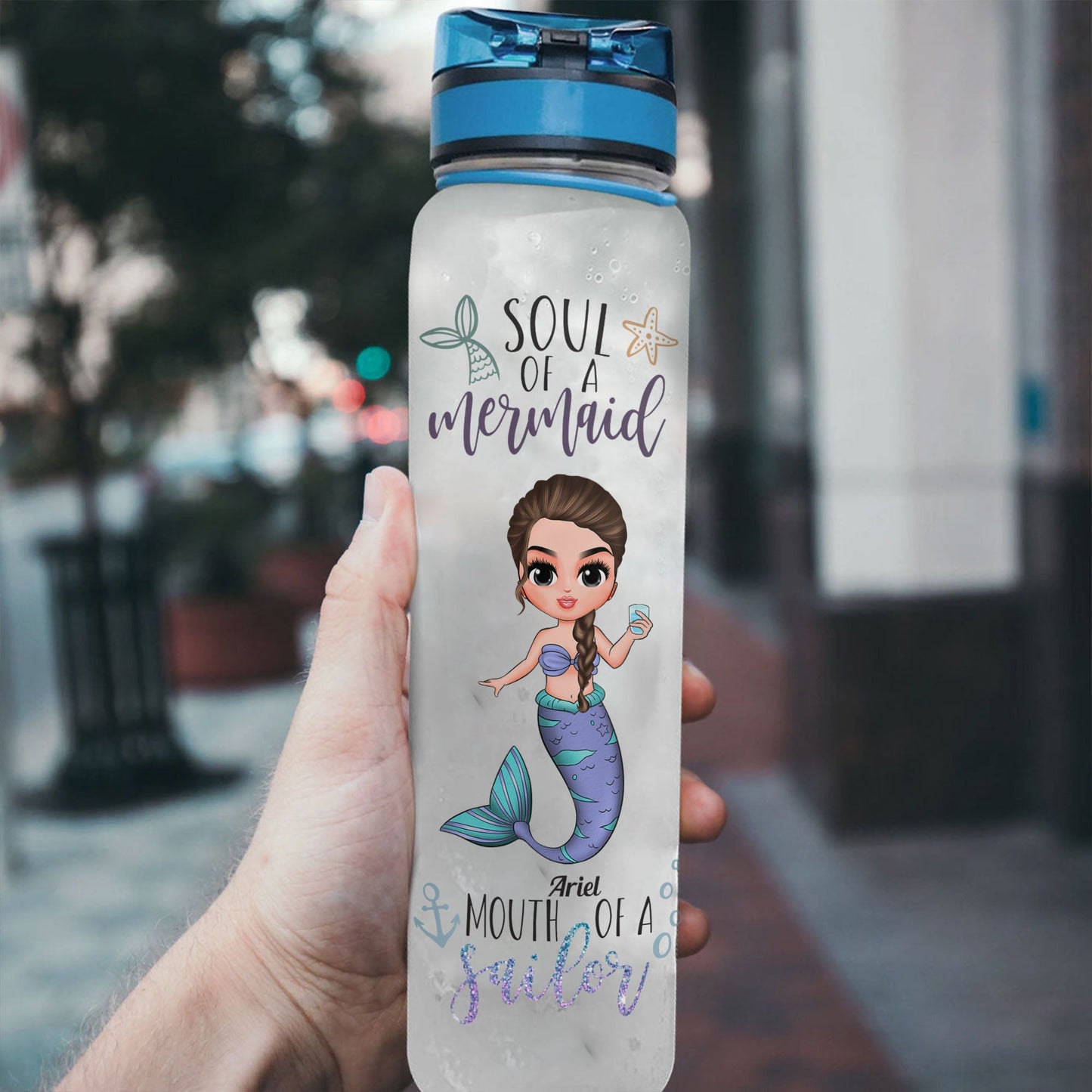 Soul Of A Mermaid - Personalized Water Tracker Bottle