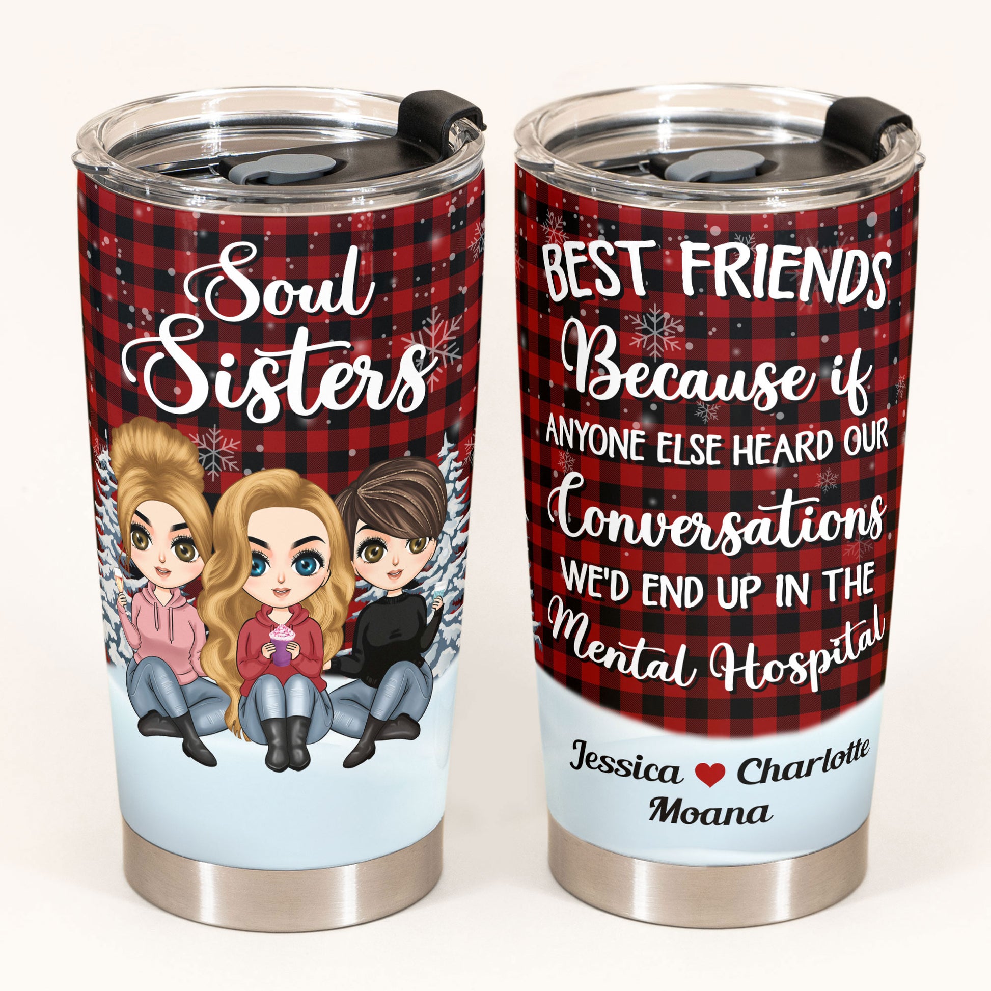Soul Sister - Personalized Tumbler Cup - Birthday Gift For Bestie