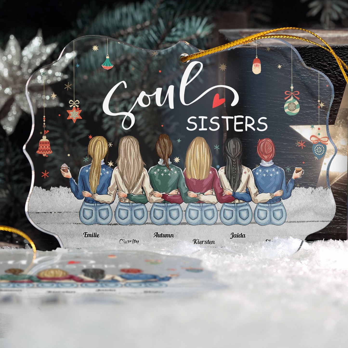 Soul Sisters - Personalized Acrylic Ornament - Christmas, New Year Gift For Sisters, Sistas, Besties, Soul Sisters