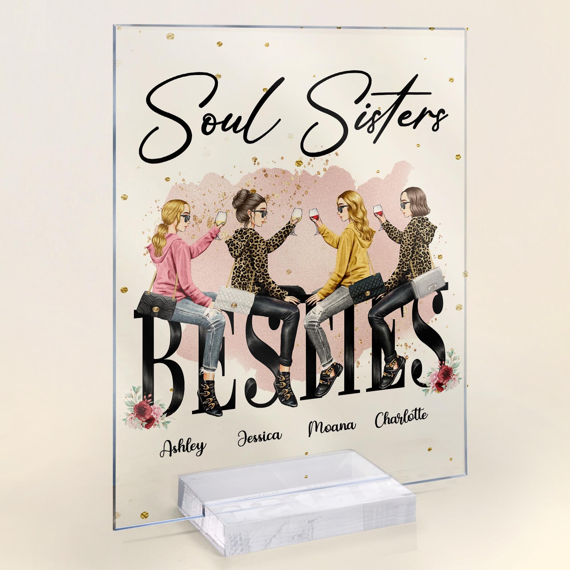 Soul Sisters - Personalized Acrylic Plaque - Birthday, Decoration Gift For Besties, Soul Sisters, Sistas, Bff, Friends