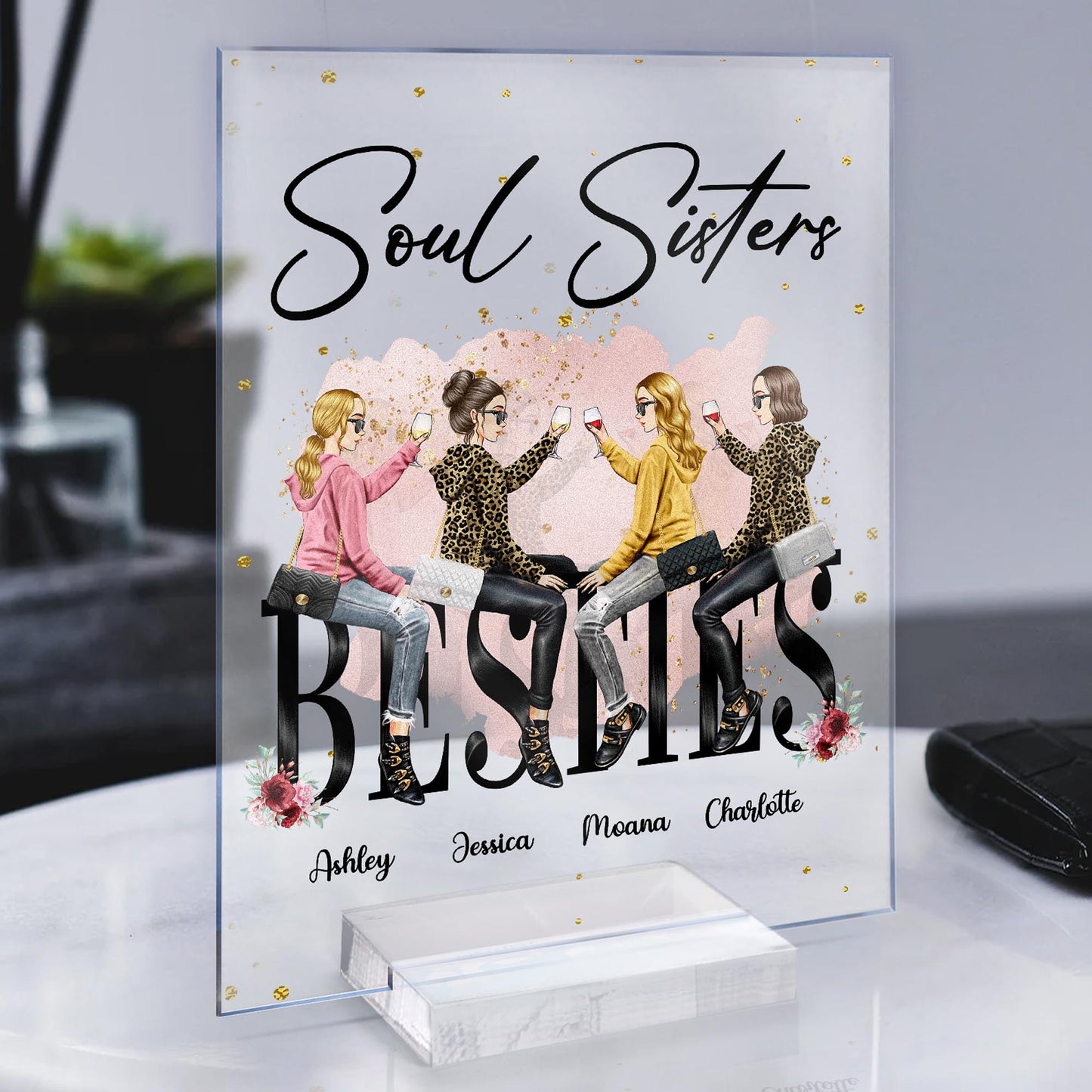 Soul Sisters - Personalized Acrylic Plaque - Birthday, Decoration Gift For Besties, Soul Sisters, Sistas, Bff, Friends