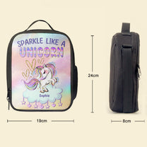 Sparkle Like A Unicorn - Personalized Lunch Bag - Birthday, Back To School Gift For Kids, Son, Daughter, Schoolkids, Student, Encourage Gift