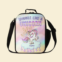 Sparkle Like A Unicorn - Personalized Lunch Bag - Birthday, Back To School Gift For Kids, Son, Daughter, Schoolkids, Student, Encourage Gift