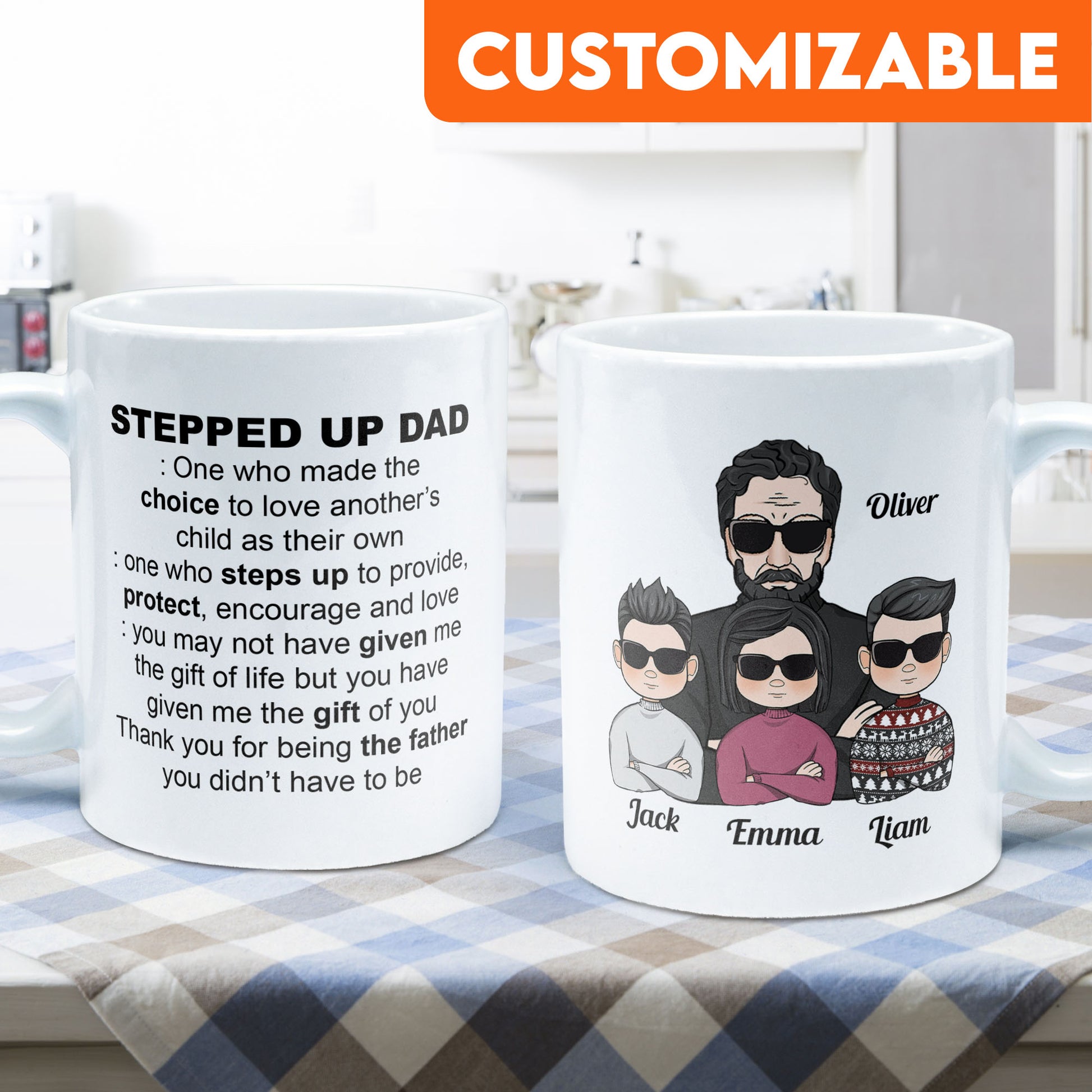 Step Dad Definition - Personalized Mug - Birthday, Christmas Gift For Step Dad, Step Father, Bonus Dad