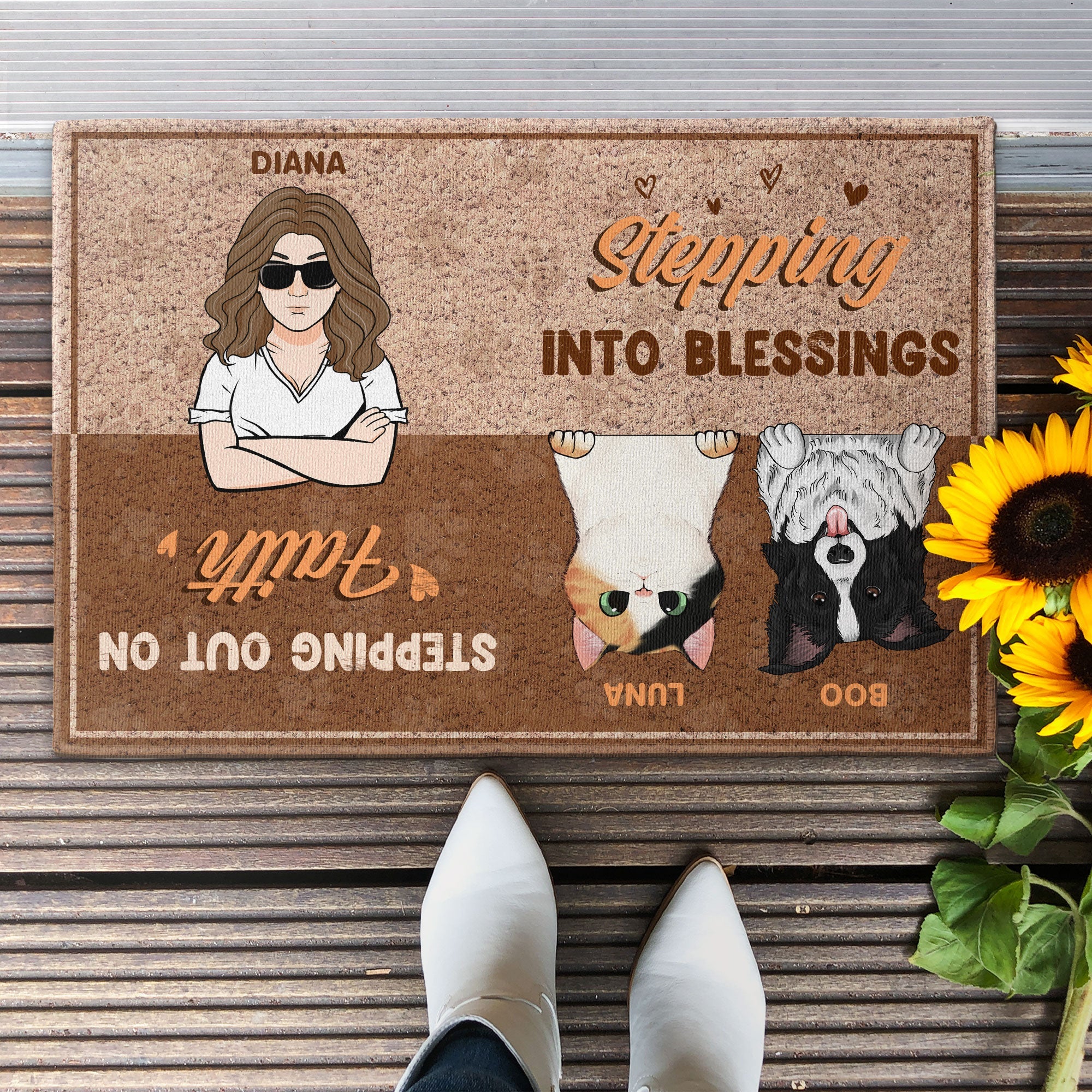 Stepping Into Blessings - Personalized Doormat