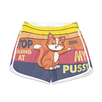 Stop Staring At My Shark- Personalized Couple Beach Shorts