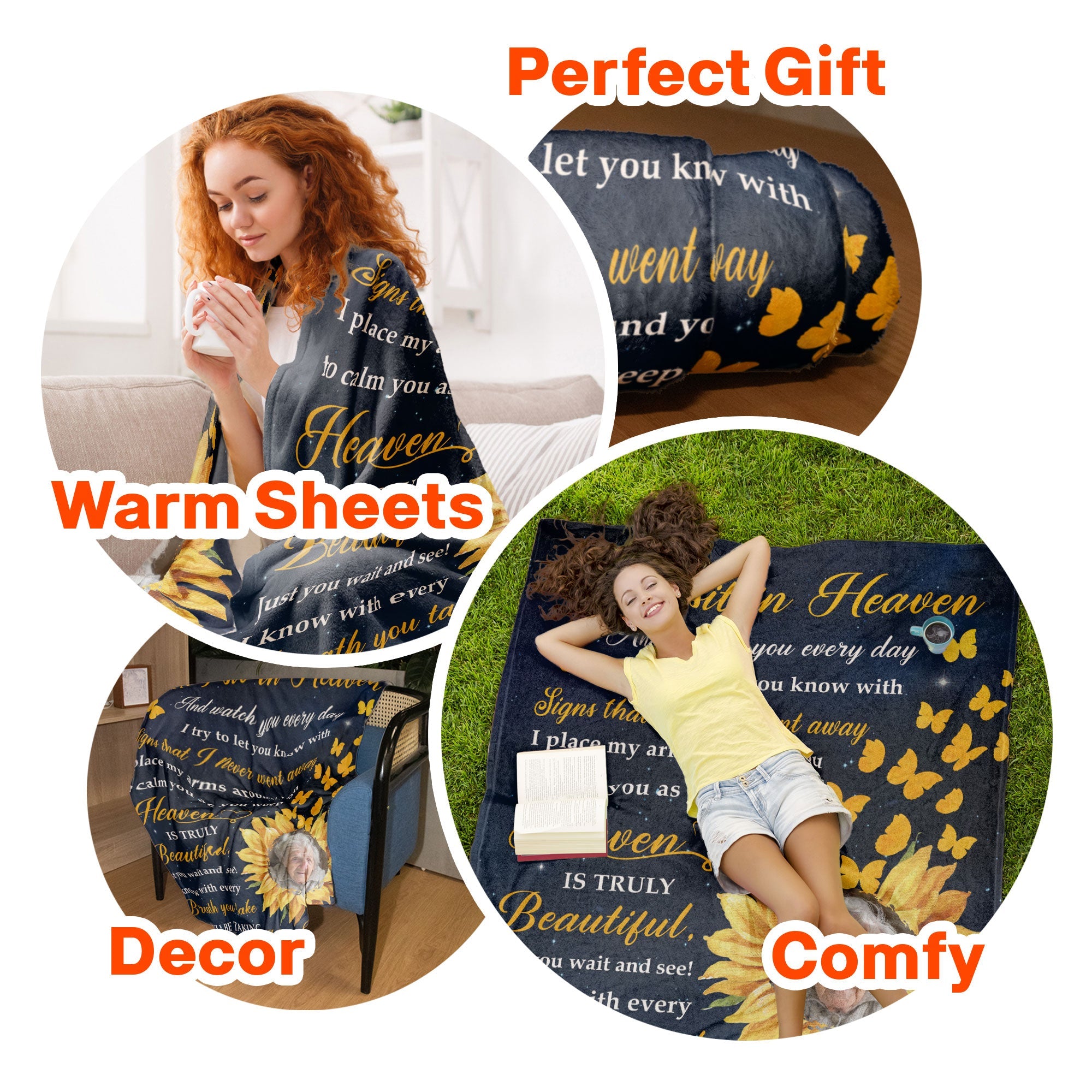 Sunflower Memorial - Personalized Photo Blanket